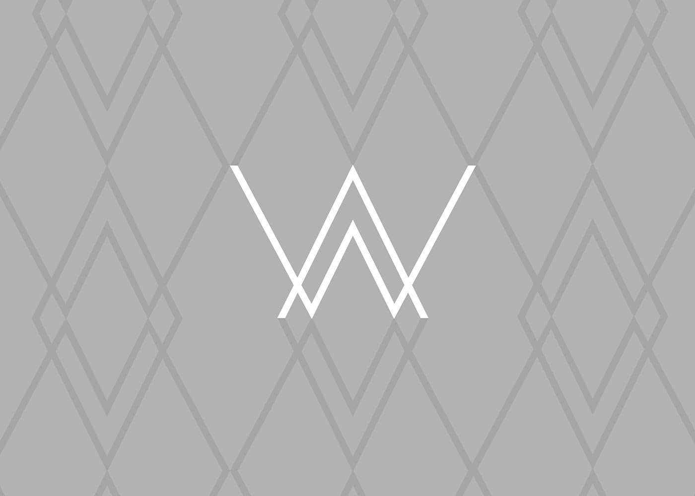 AW minimalist logo and brand pattern