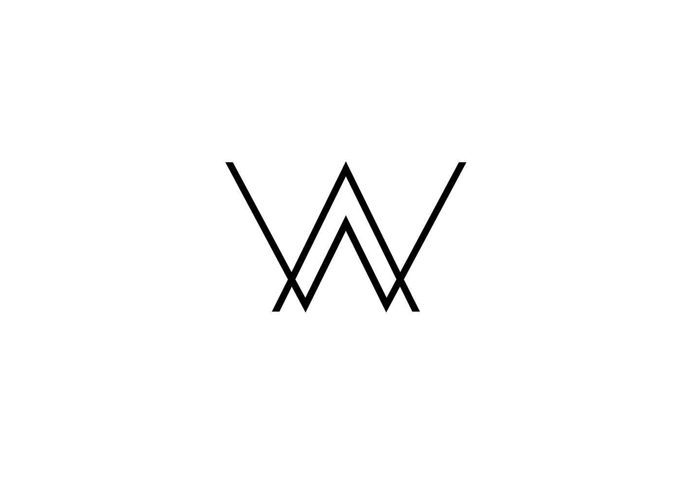 AW minimalist logo icon