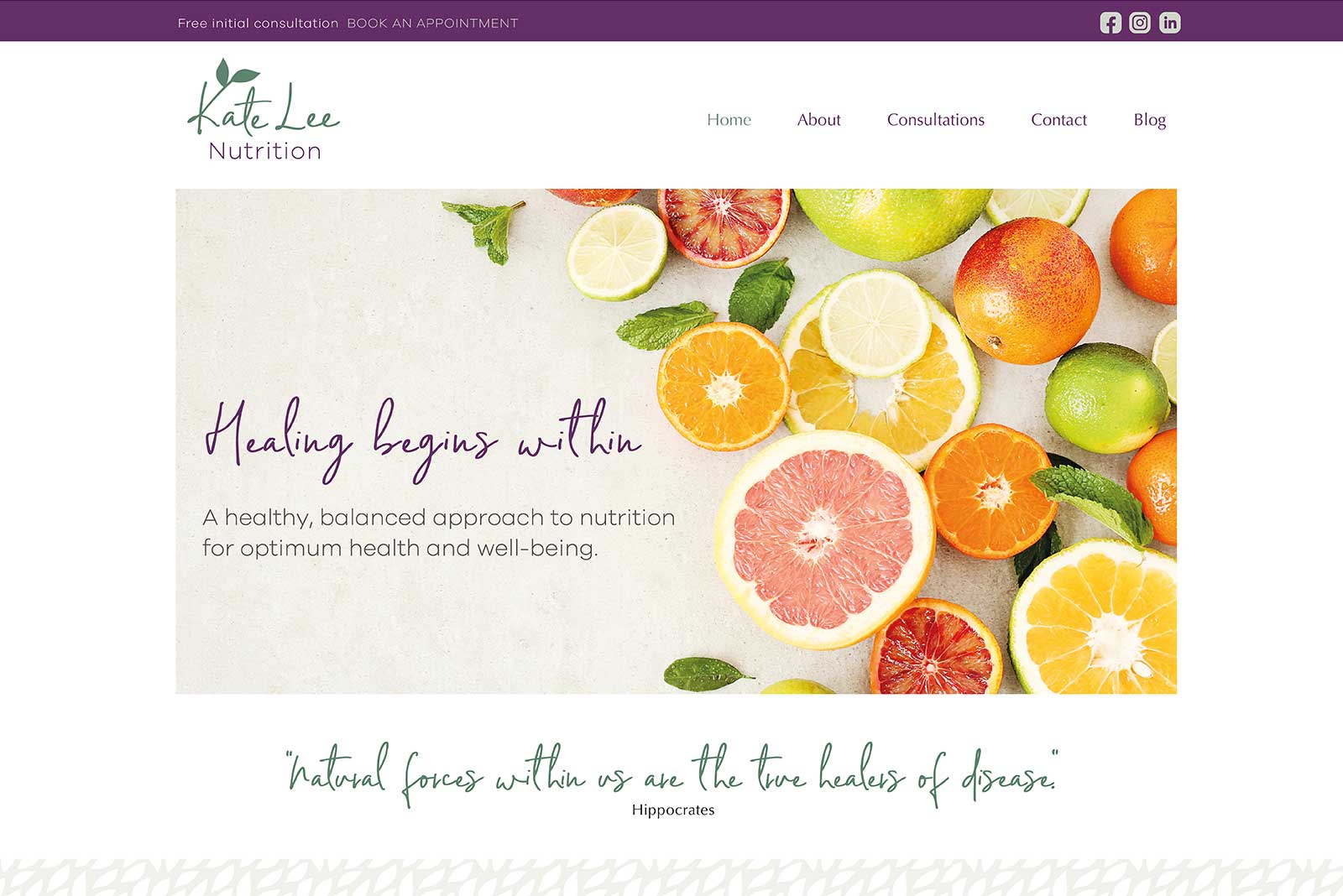 nutrition website idea